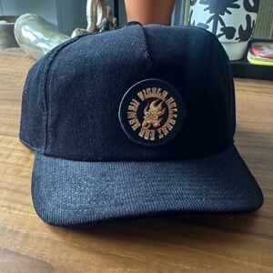 VISSLA Black Baseball Cap with Embroidered Round Patch